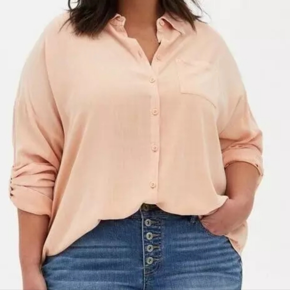 Torrid Drop Shoulder Button Down Shirt - image 1